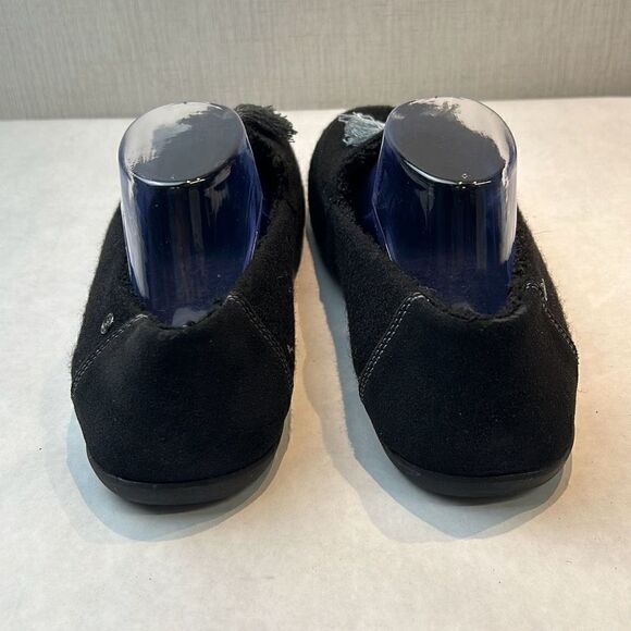 Spenco Hearthside Slipper Black Womens Sz 12 Orthotic Felted Wool Upper Fleece L - Picture 4 of 9